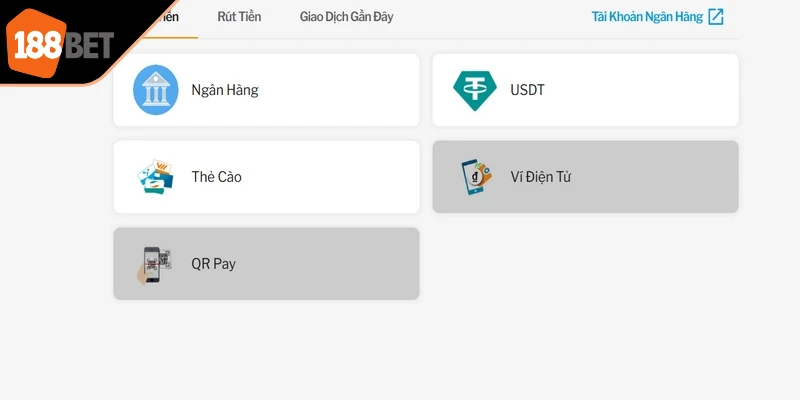 Nạp tiền 188BET ví điện tử giúp người chơi tiết kiệm time